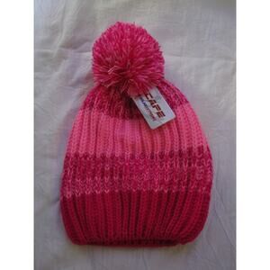 NEW Escape Polar Extreme Winter Knit Hat Beanie Tuk Bright Pink Pom Pom Adult